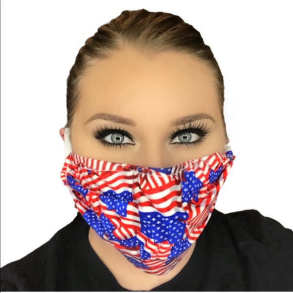 3 LAYER Face Mask has Nose Guard w discount ship - Picture 3 of 4